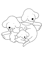 A coloring page of spot the dog